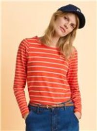Brakeburn Women's Branksome Long Sleeve T-Shirt in Red | Size: 18