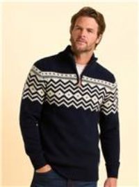 BRAKEBURN Abberton Knit 1/4 Zip Sweatshirt S