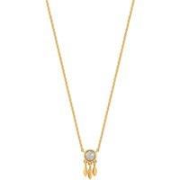 ANIA HAIE 925 Sterling Silver Edgy Labradorite Stone Fringe Pendant Necklace, 14kt Gold Plated