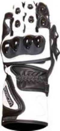 Duchinni DR1 Leather Gloves Motorbike Motorcycle - Black / White