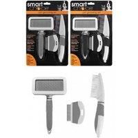 Smart Choice Pet Grooming 3-Piece Set, Black/White & Grey/White, 0.25 kg