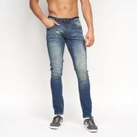 Duck And Cover Tranfold Mens Slim Fit Designer Fashion Skinny Casual Jeans Blue