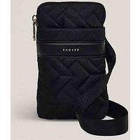 RADLEY London Holland Park Quilt Womens Black Zip Around Phone Cross Body Bag