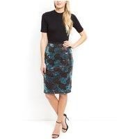 Elegant Embellished Sequin Midi Skirt