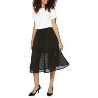 Mesh A-Line Midi Skirt