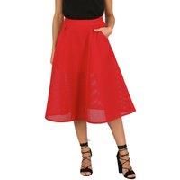 Mesh A-Line Midi Skirt