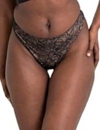 Curvy Kate Hey Girls Thong Black/Latte L