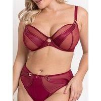 Scantilly Suspense Plunge Underwired Bra Womens Ladies Underwear Lingerie Sangria Size 36G