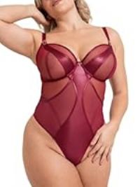 Curvy Kate Suspense Plunge Bodysuit Sangria Red 40F