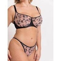 Scantilly Balcony Bra Underwired Entwined Womens Lingerie Black/Blush Size DD-J