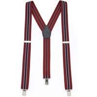 THE SAVILE ROW COMPANY LONDON Men/'s Adjustable Braces - Burgundy Navy White Stripe