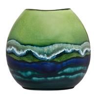 Poole Pottery Maya purse vase 20cm oval green new boxed