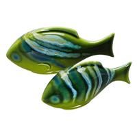 Poole Pottery Maya fish figure ornament pair & gift box