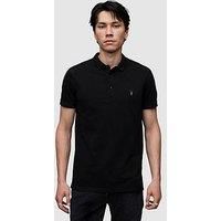 Allsaints Reform Short Sleeve Pique Polo Shirt - Black