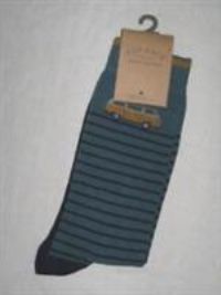 BNWT FAT FACE Mens Striped Campervan Socks Teal Blue  Size 6.5 - 9
