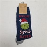 Fat Face Mens Novelty 'Official Sprout Hater' Christmas Socks UK 9.5-11 NEW