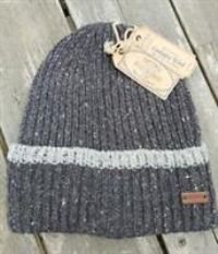 FAT FACE Charcoal Mens 13% Wool RIBBED BEANIE Cuff Hat Tags OSFA Adult FF35