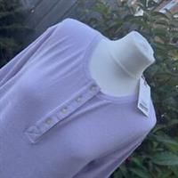 Fat Face Weston Henley Soft Long Sleeved Top Lilac Size 16 - BNWT