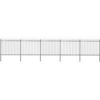Garden Fence with Spear Top Steel 8.5x1.5 m Black