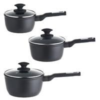 Lakeland Forged Aluminium 3pc Saucepan Set – 16, 18, 20cm