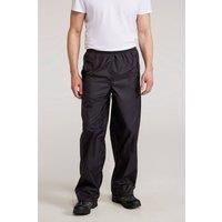 Mountain Warehouse Pakka Mens Waterproof Rain Overtrousers - Packable & Quick Dry Pants with Taped Seams & Adjustable Ankle Opening - for Spring Summer, & Outdoors Black M