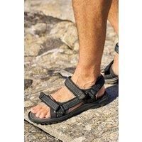 Mountain Warehouse Crete Mens Sandals - Durable Summer Shoes, Sturdy Grip, Cushioned Footbed, Neoprene Lined, Hook & Loop Straps Beach Shoes - for Spring Travel, Walking, Grey, 10 UK