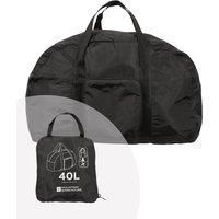 Mountain Warehouse Cabin Sized Packaway Holdall - 40L Hand Luggage, Lightweight, Water Resistant Bag, Taped Seams, Zipped Security Pocket - for Travelling & Daily Use Black
