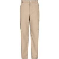Mountain Warehouse Trek Mens Outdoor Trousers - Lightweight Casual Bottoms with Lots of Pockets, Quick Dry UPF 50+ Pants - Spring, Summer, Travelling & Outdoors Dark Beige (Long Length) Men/'s W30