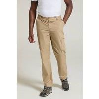 Mountain Warehouse Trek Mens Outdoor Trousers - Lightweight Casual Bottoms with Lots of Pockets, Quick Dry UPF 50+ Pants - Spring, Summer, Travelling & Outdoors Dark Beige Men/'s W42