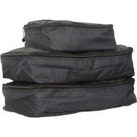 Mountain Warehouse Travel Organiser - Set of 3 Packing Cubes, Zipped Compartments Storage Bags Charcoal