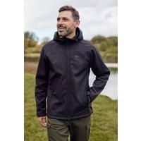 Mountain Warehouse Exodus Mens Softshell Jacket - Breathable & Water Resistant Rain Coat with Adjustable Fit & Side Pockets - for Spring, Walking, Hiking & Travel Charcoal M