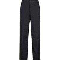 Mountain Warehouse Extreme Downpour Mens Short Rain Pants - Waterproof Trousers, Breathable, Ripstop Bottoms, Mesh Lined, Half Leg Zip Overtrousers - for Black XS