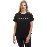 FRIENDS Women/'s Titles T Shirt, Black, 8 UK