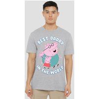 Hasbro Peppa Pig Best Daddy In The World T Shirt, Heather Grey