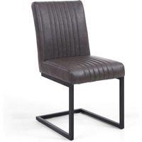2 x Shankar Archer Cantilever Leather Effect Grey Dining Chairs
