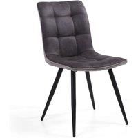2 x Shankar Rodeo Suede Effect Dark Grey Dining Chairs