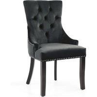 Shankar Chester Brushed Velvet Black Accent Dining Chair With Black Legs
