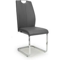 4 x Shankar Toledo Leather Effect Grey Dining Chairs