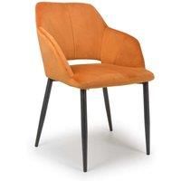 2 x Shankar Nero Brushed Velvet Burnt Orange Dining Chairs