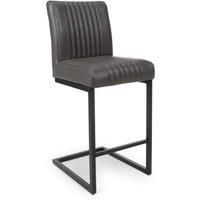Shankar 2 X Archer Cantilever Leather Effect Grey Bar Chair