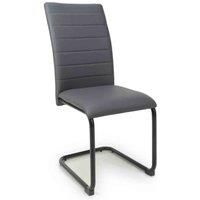 Shankar 4 x Carlisle Leather Effect Grey Dining Chair