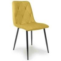 Shankar 4 x Vernon Brushed Velvet Yellow Dining Chair