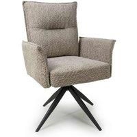 Shankar 2 X Brunswick Textured Chenille Effect Mink Swivel Chairs, Brown
