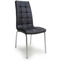 Shankar 2 X Jenner Leather Effect Black/Silver Dining Chairs