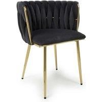 Shankar 2 X Ontario Brushed Velvet Black Dining Chairs