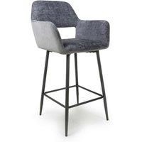 Shankar 2 X Sorento Chenille Corduroy Blue Grey Bar Chairs