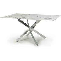 Shankar Astoria Medium 1.6M White/Silver Dining Table, White