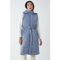Blue Vanilla Womens GREY Quilted Belted Gilet