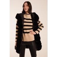 Blue Vanilla Womens  Faux Fur Detail Gilet