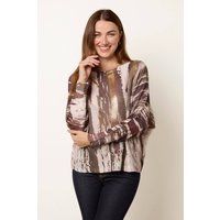 Blue Vanilla Women's Multi Metallic Paint Brush Top